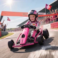 HOMCOM 24 V Elektrisch Go-Kart voor Kinderen tot 13 km/u Gokart met Driftfunctie, Drift-Kart met 2 Motoren voor 8–12 Jaar Roze(m-2)