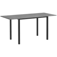 HOMCOM Table à manger extensible table de cuisine design moderne avec grand plateau 6 personnes cadre en acier gris foncé(m-1)
