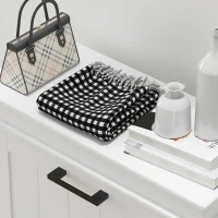 HOMCOM Scarpiera Moderna con 3 Cassetti Ribaltabili per 15 Paia di Scarpe e Ripiano Regolabile, 54x24x117.5cm, Bianco(m-9)