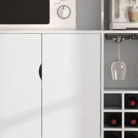 HOMCOM Mobile Dispensa con Portabottiglie, Armadietti, Ripiani e Cassetto, in Truciolato e Legno, 100x38x172 cm, Bianco(m-8)