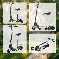 HOMCOM Trottinette électrique 120 W pliable pour enfant de 6+ ans hauteur guidon et selle réglable 10 Km/h max. noir(m-9)