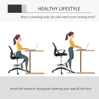Vinsetto Ergonomic Mesh Back Drafting Chair, Tall Office Chair, Draughtsman Chair with Adjustable Height and Footrest 360° Swivel, Set of 5(m-4)