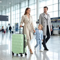 HOMCOM 65cm 64L Suitcase, Lightweight ABS Hard Shell Carry On Luggage with TSA Lock, Spinner Wheels, Telescopic Handle, Green(m-9)