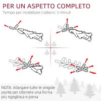 HOMCOM Mini Albero di Natale 60 cm con Luci Incorporate, 86 Rami, Pigne, Bacche Rosse, Base in Cemento, Verde(m-7)