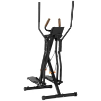 HOMCOM Cyclette Ellittica con 4 Livelli di Resistenza, Monitor LCD e 2 Ruote, in Acciaio e ABS, 90x62x150 cm, Nero(m-1)