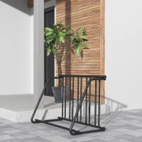 DURHAND Fahrradständer für 3 Fahrräder, wetterbeständig, zusätzliche Halterung, 114 x 58 x 75 cm, Schwarz(m-10)
