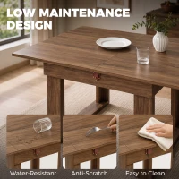 HOMCOM Folding Dining Table Under-Table Storage Extendable Kitchen Table Steel Rail Grey Wood Effect(m-7)
