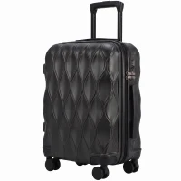 HOMCOM 56cm 41L Suitcase, Lightweight ABS Hard Shell Carry On Luggage with TSA Lock, Spinner Wheels, Telescopic Handle, Black(m-1)