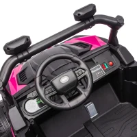 AIYAPLAY Voiture Electrique Enfants UTV 24V 2 Places, 2 Moteurs 120W, Batterie Lithium, 4-6km/h, Télécommande, 3-8 Ans, Rose(m-12)