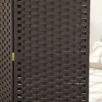 HOMCOM Biombo Separador de Ambientes de 4 Paneles Biombo Plegable 160x170 cm para Salón Dormitorio Oficina Marrón(m-7)