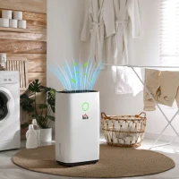 HOMCOM 16L/Day Portable Dehumidifier for Home, with LED Screen, Sleep Mode, 24H Timer, Electric Air Dehumidifier for Damp Laundry Bedroom Basement(m-2)