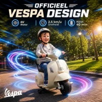 AIYAPLAY Elektrische kindermotor Mini Vespa GTS 6V met lithiumaccu, ergonomische zitting en rugleuning, 1,5-3 jaar(m-4)