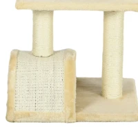 PawHut 72cm Cat Tree with Scratching Post, Pad for Indoor Cats - Cream White(m-12)