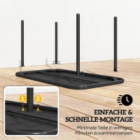 Outsunny Beistelltisch Rechteckig Balkontisch aus Stahl pflegeleicht für Balkon Garten Terrasse Veranda 90x50x43 cm Schwarz(m-7)