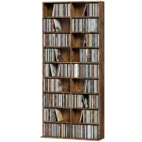 HOMCOM 640 CD Storage Tower - Rustic Brown(m-15)