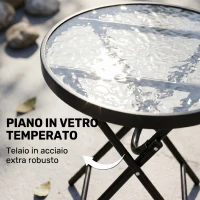 Outsunny Set Tavolino e Sedie da Giardino Pieghevoli e a Dondolo per Esterno, Balcone, Terrazzo, Grigio(m-6)
