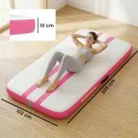 SPORTNOW Tappetino Gonfiabile Ginnastica 2.05 m con Pompa Elettrica e Borsa Trasporto(m-3)