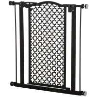 PawHut 74-80 cm Pressure Fit Safety Gate for Doorways and Staircases, Dog Gate, Pet Barrier for Hallways with Auto Close, Double Locking(m-10)