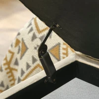 HOMCOM Panca Contenitore Rettangolare con Seduta Imbottita e Gambe in Acciaio, 110x44x49 cm, Beige(m-9)