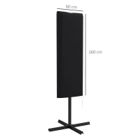 Outsunny Garden Parasol Cover, Outdoor Patio Umbrella Protector Weatherproof Garden Patio with Rod, Zipper for 2-4.6m Parasol, Φ60 x 160cm, Black(m-3)