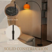 HOMCOM Floor Lamp for Living Room, Modern Standing Lamp with Shade & Foot Switch for Bedroom, Office, Black(m-7)