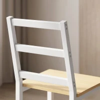 HOMCOM Conjunto Mesa Comedor con 4 Sillas, Mesa Rectangular 108 cm, Sillas con Respaldo de Listones, Roble y Blanco(m-6)