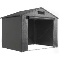 Outsunny 8 x 6 ft Outdoor Garden Storage Shed, Waterproof Bike Tent with Roll-Up Zipper Door(m-1)