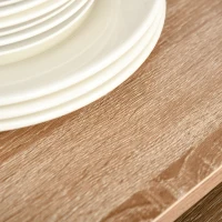 HOMCOM Mobiletto Microonde da Cucina con 4 Ripiani e 4 Ganci, in Acciaio e Legno, 60x40x125 cm, Color Legno(m-9)