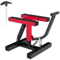 HOMCOM Cavalletto Alzamoto in Acciaio Capacità 150kg, Altezza Regolabile e Piano Antiscivolo, Rosso(m-1)