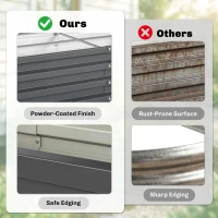 Outsunny Rectangle Raised Garden Bed Box with Weatherized Steel Frame for Vegetables, Flowers, & Herbs, 120 cm x 60 cm x 30.5 cm, Light Grey(m-5)