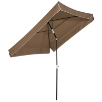 Outsunny Ombrellone 2x2 m da Esterno con Tettuccio Quadrato, Regolabile e Portatile, in Metallo e Poliestere, Caffè(m-11)