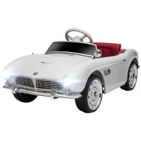 HOMCOM Macchina Elettrica per Bambini a 2 Porte con Licenza BMW 507, con Clacson e Telecomando, 115x55x47 cm, Bianca(m-11)