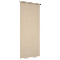 HOMCOM WiFi Smart Roller Blinds Work with TUYA App, Window Shade with Rechargeable Battery, Electric Shades Blind Easy Fit Home Office Living Room Bathroom Kitchen, Brown, 80cm x 180cm(m-10)