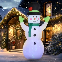 Outsunny 10ft Inflatable Snowman Christmas Decoration, with Accessories(m-8)
