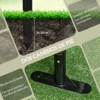 Outsunny Valla de Jardín de Acero con Revestimiento de PE 2 Modos de Instalación para Plantas Animales 93x22x150 cm Marrón(m-6)