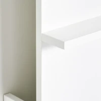 HOMCOM Scrivania a Muro Pieghevole e Salvaspazio con Ripiani, per Casa e Ufficio, in Truciolato e MDF, 60x21.5x50 cm, Bianco(m-8)