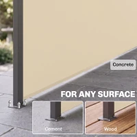 Outsunny Retractable Sun Side Awning Screen Fence Patio Garden Wall Balcony Screening Panel Outdoor Blind Privacy Divider (3x2M, Cream)(m-7)