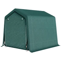 Outsunny 8 x 6.5 ft Outdoor Garden Storage Shed, Waterproof Bike Tent with Double Roll-up Zipper Door for Garden Tools, Green(m-15)