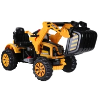 HOMCOM Escavatore Elettrico Trattore per Bambini Scavatrice Macchinina Giocattolo Velocità: 2.5KM/h 150 x 62 x74cm(m-10)