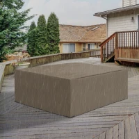 Outsunny Schutzhülle für Gartenmöbel Winterfest Wasserdicht Abdeckung Abdeckplane Oxford 275 x 205 x 90 cm Beige(m-10)