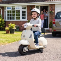 AIYAPLAY Elektryczny motocykl dziecięcy Mini Vespa GTS 6V z akumulatorem litowym Ergonomiczne siedzisko i oparcie 1,5-3 lat(m-14)