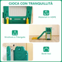 AIYAPLAY Set Scivolo per Bambini 5 in 1 con Canestro, Scaletta e Telescopio Giocattolo, Età 1-3 Anni, Giallo(m-5)