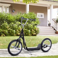 HOMCOM Premium Monopattino Scooter a rotelle 16 pollici Cityroller per bambini e ragazzi, nero(m-10)