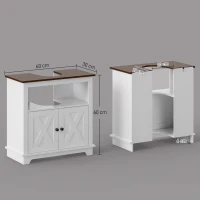 kleankin Under Sink Cabinet Bathroom Vanity Unit with Double Doors and Storage Shelves, 60 x 30 x 60cm, White(m-3)