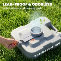 HOMCOM 10L Plastic Portable Toilet - Grey(m-5)