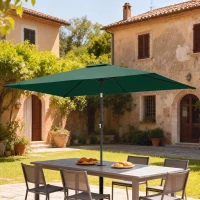 Outsunny Sonnenschirm 300 x 200 cm neigbar Balkonschirm mit Kurbel Schutzhülle Grün(m-10)