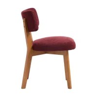 Stylish Mid-Century Dining Chairs with Ergonomic Backrest, Comfortable Upholstered Side Chairs for Dining Room, 47L x 54.5W x 77H cm, Wine Red(m-14)