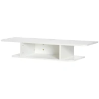 HOMCOM Floating TV Unit Stand for TVs up to 40", Wall Mounted Media Console with Storage Shelf, Entertainment Center, White(m-1)