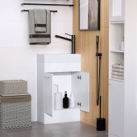 kleankin Under Sink Bathroom Vanity Unit Ceramic Basin Sink Cloakroom Storage Cabinet Home Furniture(m-6)