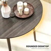 HOMCOM Folding Dining Table for 4, Round Drop Leaf Table, Modern Space Saving Small Kitchen Table with Wood Legs for Dining Room, Grey(m-7)